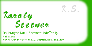 karoly stetner business card